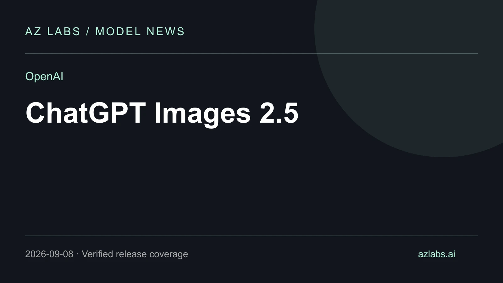 AZ Labs editorial title card for OpenAI launches ChatGPT Images 2.5 with Flare and Sunburst