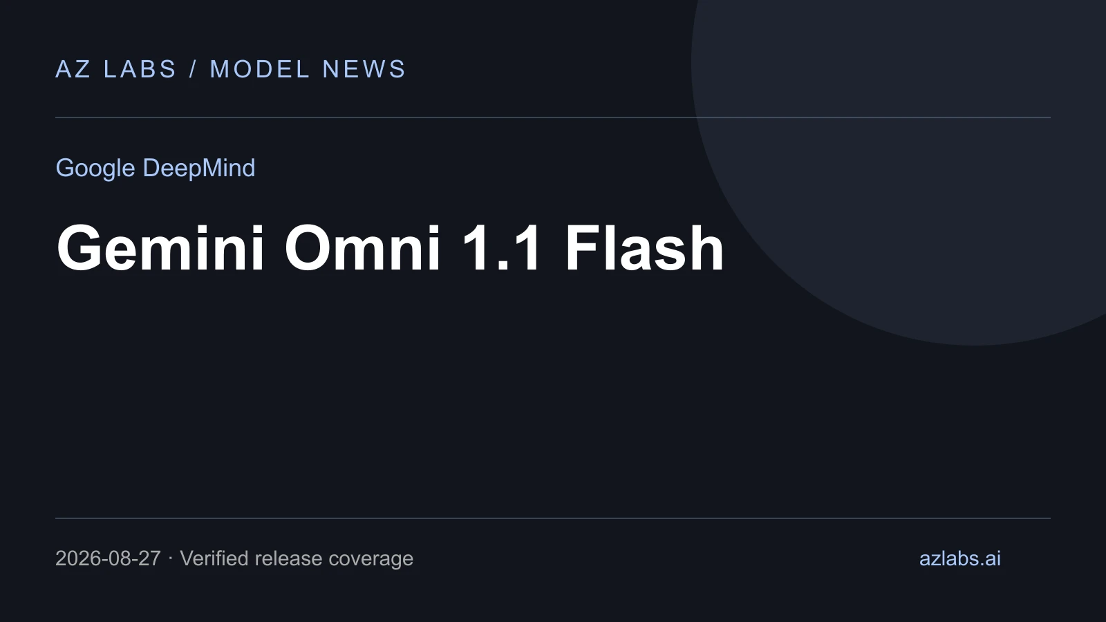 AZ Labs editorial illustration for Gemini Omni 1.1 Flash