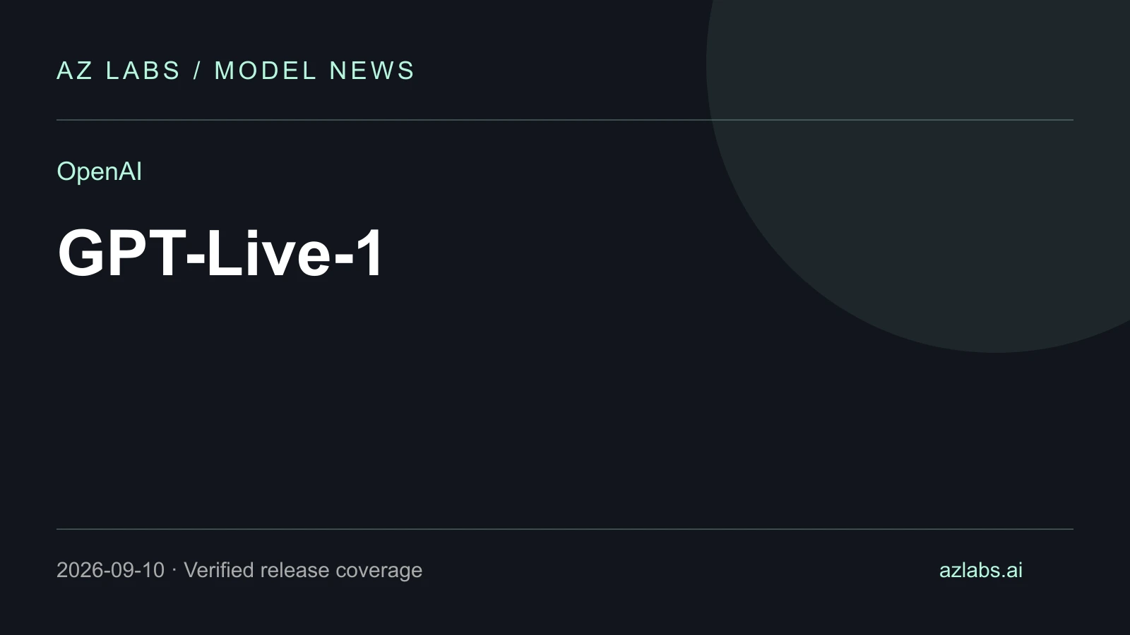 AZ Labs editorial title card for OpenAI releases GPT-Live-1 in the API for full-duplex voice