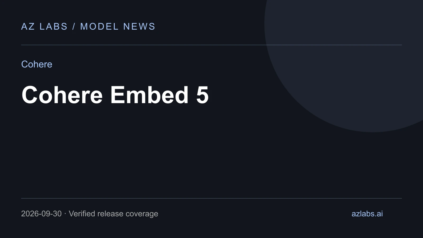 Cover for Cohere Embed 5: Pro and Fast share one retrieval index