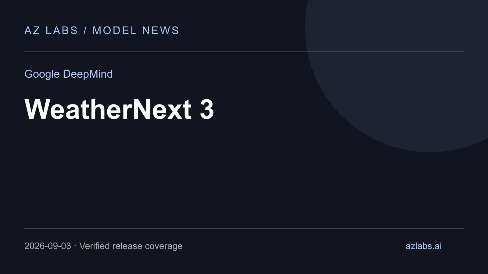 Cover for WeatherNext 3